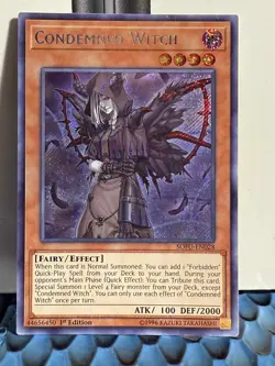 Yugioh Condemned Witch SOFU-EN028 Secret Rare 1st Near Mint - Image 1