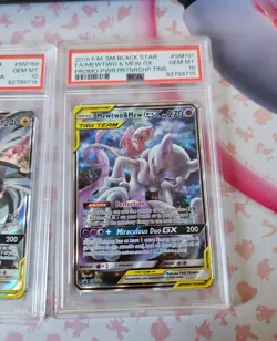 PSA 10 GEM MINT Mewtwo & Mew GX SM Black Star Promo #SM191 Tag Team Pokemon Card - Image 1