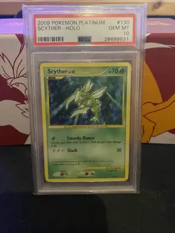 PSA 10 Pokemon Scyther Platinum 130/127 Secret Rare Holo Card - Image 1