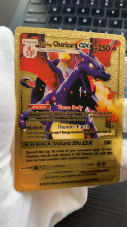 Charizard GX Stage 2 Premium Gold Foil Fan Art Vinyl Textured Pokemon Card - Image 2