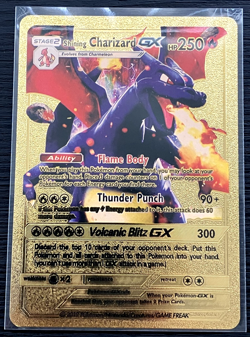 Charizard GX Stage 2 Premium Gold Foil Fan Art Vinyl Textured Pokemon Card - Image 4
