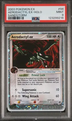 Pokemon Aerodactyl EX Sandstorm Holo Rare Card #94 - PSA 9 MINT - Image 1