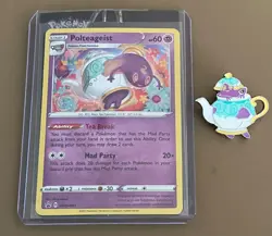 Pokemon: Polteageist SWSH081 Promo Card w/ Pin/ Shining Fates Mad Party Code +++ - Image 3