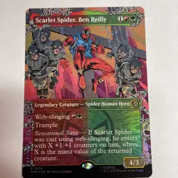 Scarlet Spider, Ben Reilly (Borderless) Marvel's Spider-Man Foil #214 Rare - Image 1