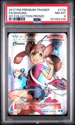 2017 POKEMON PREMIUM TRAINER XY COLLECTION PROMO #111A FULL ART/SHAUNA PSA 8 - Image 1