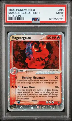 2003 POKEMON EX DRAGON #95 MAGCARGO EX-HOLO PSA 9 - Image 1