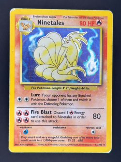 Ninetails 12/102 Holo Rare Base Set Unlimited Pokemon 1999 WOTC Vintage Card - Image 1