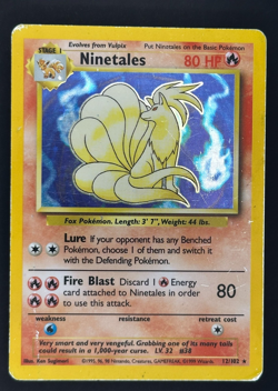 Ninetails 12/102 Holo Rare Base Set Unlimited Pokemon 1999 WOTC Vintage Card - Image 3