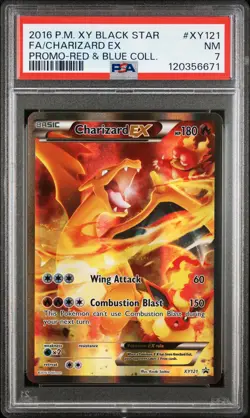 2016 POKEMON XY BLACK STAR PROMO RED & BLUE COLL FULL ART/CHARIZARD EX PSA 7 - Image 1