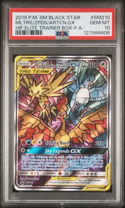 PSA 10 Moltres & Zapdos & Articuno GX - SM210 - Black Star Promo - Pokemon - Image 1