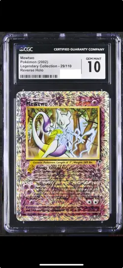 CGC 10 GEM MINT Pokemon Mewtwo Legendary Coll Reverse Holo #29/110 WOTC - Image 1