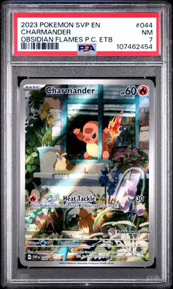 2023 POKEMON OBSIDIAN FLAMES POKEMON CENTER ETB PROMO SVP #044 CHARMANDER PSA 7 - Image 1