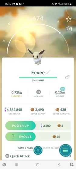 Pokemon Go Shiny Eevee ( XXS ) - Image 1