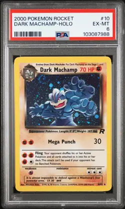 2000 POKEMON ROCKET #10 DARK MACHAMP-HOLO PSA 6 - Image 1