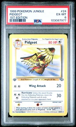 1999 POKEMON JUNGLE 1ST ED #24 PIDGEOT PSA 6 - Image 1