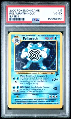 2000 POKEMON BASE SET 2 #15 POLIWRATH-HOLO PSA 4 - Image 1