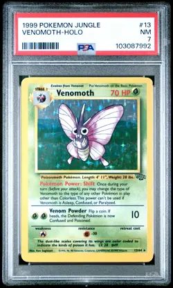 1999 POKEMON JUNGLE #13 VENOMOTH-HOLO PSA 7 - Image 1