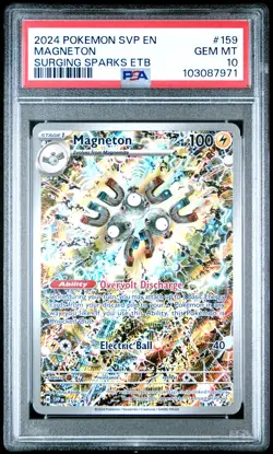 2024 POKEMON SVP EN-SV BLACK STAR PROMO #159 MAGNETON PSA 10 - Image 1