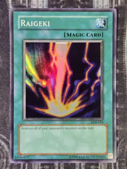 RAIGEKI - Legend Of Blue Eyes - Super Rare NM Near Mint Original Print LOB-053 - Image 1