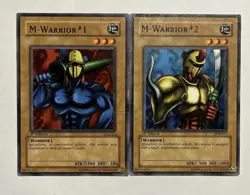 Yugioh M-Warrior #1 & M Warrior #2 2002 LOB-076 & LOB-077 Common 1st Edition HP - Image 1