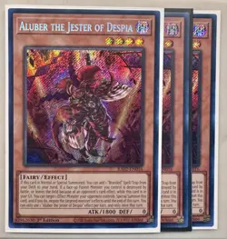 Yugioh! 3x Aluber the Jester of Despia RA02-EN016 Secret Rare 1st Ed NM - Image 1