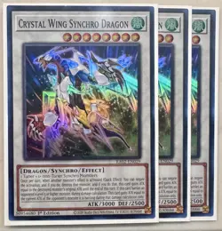 Yugioh! 3x Crystal Wing Synchro Dragon RA02-EN029 Super Rare 1st Ed NM - Image 1