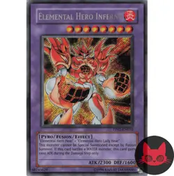 Yugioh Elemental HERO Inferno PP02-EN010 Secret Rare LP - Image 1