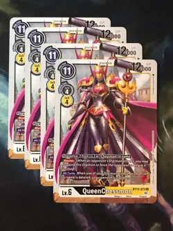 4x QueenChessmon BT13-073 Versus Royal Knights Uncommon Digimon Card Playset - Image 1