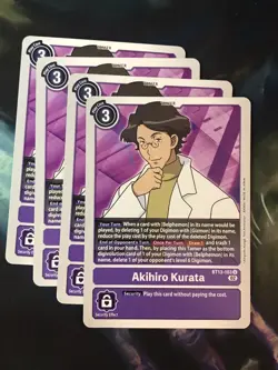 4x Akihiro Kurata BT13-103 Versus Royal Knights Digimon Card Game NM Playset - Image 1