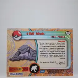 Muk #89 - Pokemon Topps Card - Blue Logo Vintage 2000 - Image 2