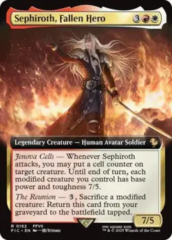 MTG English Sephiroth, Fallen Hero (Extended Art) NM Normal - Image 1