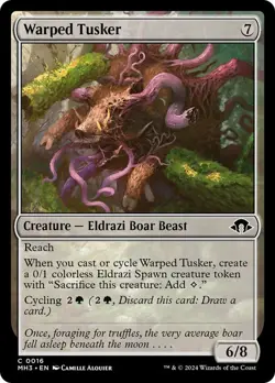 Warped Tusker 16 MH3 MTG Eldrazi Boar Beast Reach Cycling Common Alquier EN 2024 - Image 1
