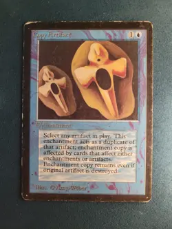 Magic the Gathering Copy Artifact MTG BETA m-to-heavy play - Image 1