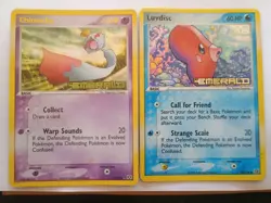 Pokemon Cards Ex Emerald Luvdisk 53/106 & Chimecho 12/106 Reverse Holo Stamped - Image 1