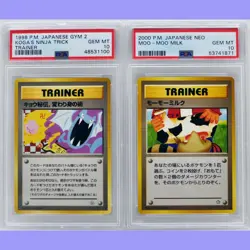 Pokemon Japanese Banned Koga's Ninja Trick & Moo Moo Milk PSA 10 Gem Mint - Image 1