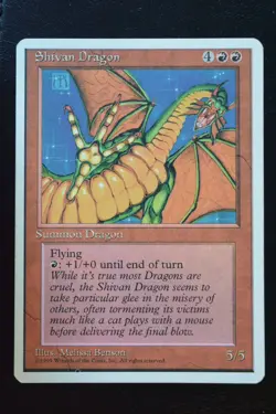 Magic The Gathering MTG SHIVAN DRAGON Fourth Edition LP Lightly Played - Image 1