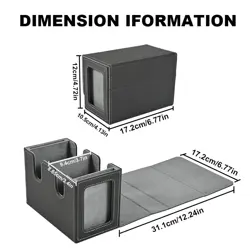 Dual-Commander MTG Magnetic Deck Box 140+ Card Capacity Twin Display Dice Tray - Image 3