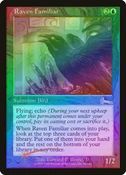Raven Familiar FOIL Urza's Legacy HEAVILY PLD Blue Uncommon MAGIC CARD ABUGames - Image 1