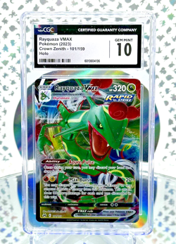 CGC 10 Rayquaza VMAX 101/159 Crown Zenith Full Art Rare Pokemon Card - Image 1