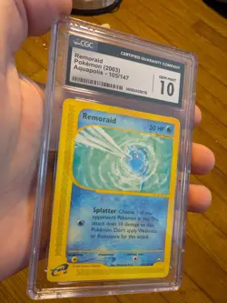 (POP 23) CGC 10 GEM MINT Remoraid 105/147 Aquapolis EReader 2003 Pokemon Card - Image 1