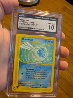 (POP 23) CGC 10 GEM MINT Remoraid 105/147 Aquapolis EReader 2003 Pokemon Card - Image 2