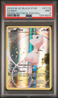 2016 POKEMON XY BLACK STAR PROMO MYTHICAL POKEMON COLL #XY110 FULL ART/MEW PSA 9 - Image 1