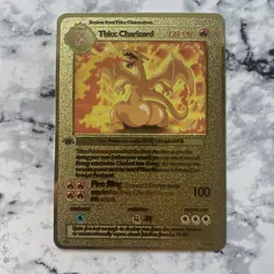 Thicc Pokemon TCG Metal Cards Thicc Charizard TCG Pokemon Gift For Kids - Image 1