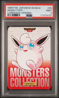 1996 POKEMON JPN BANDAI CARDDASS VENDING #40 WIGGLYTUFF PSA 9 - Image 1