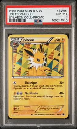 2013 POKEMON BLACK STAR PROMO JOLTEON #BW91 HOLO FOIL PSA 8 NM-MT #105241510 - Image 1