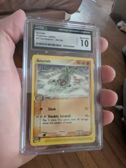 (Pop 9) CGC 10 GEM MINT - 2003 Pokemon ex Sandstorm 28/100 Anorith Card - Image 2
