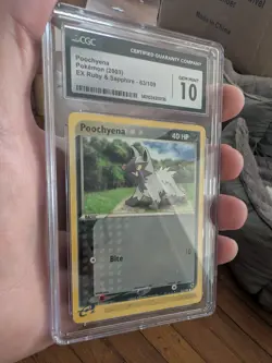 (POP 23) CGC 10 GEM MINT Poochyena EX Ruby & Sapphire 63/109 Pokemon 2003 Card - Image 2