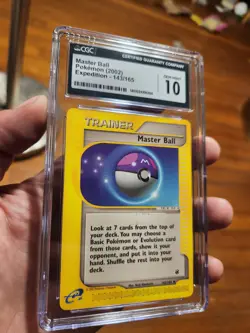 (POP 11) CGC 10 GEM MINT Master Ball Trainer 143/165 Expedition Pokemon Card - Image 1