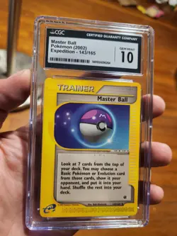 (POP 11) CGC 10 GEM MINT Master Ball Trainer 143/165 Expedition Pokemon Card - Image 2