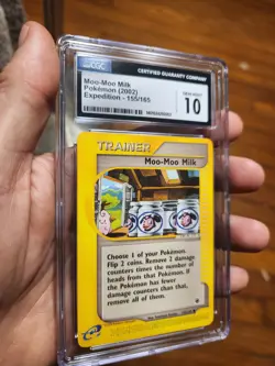 (POP 24) CGC 10 GEM MINT Moo-Moo Milk Trainer 155/165 Expedition Pokemon Card - Image 1